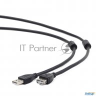 Кабель Gembird/cablexpert Ccf2-usb2-amaf-10 Usb 2.0  Pro Am/af, 3м, экран, 2феррит.кольца, черный, п