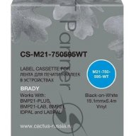 Картридж ленточный Cactus Cs-m21-750595wt черный, 19.1мм, черный шрифт, белый фон, 6.4м для Brady Bm