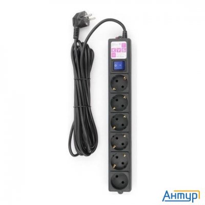 Power Cube Фильтр-удлинитель 5м 6 р 16А Spg6-b5m (21889), черный