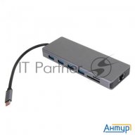 Usb концентратор Typec -->(2hdmi+dp)4k*60hz+3usb3.0+tc+usb2.0+rj45+sd+tf+pd+audio+tcадаптер