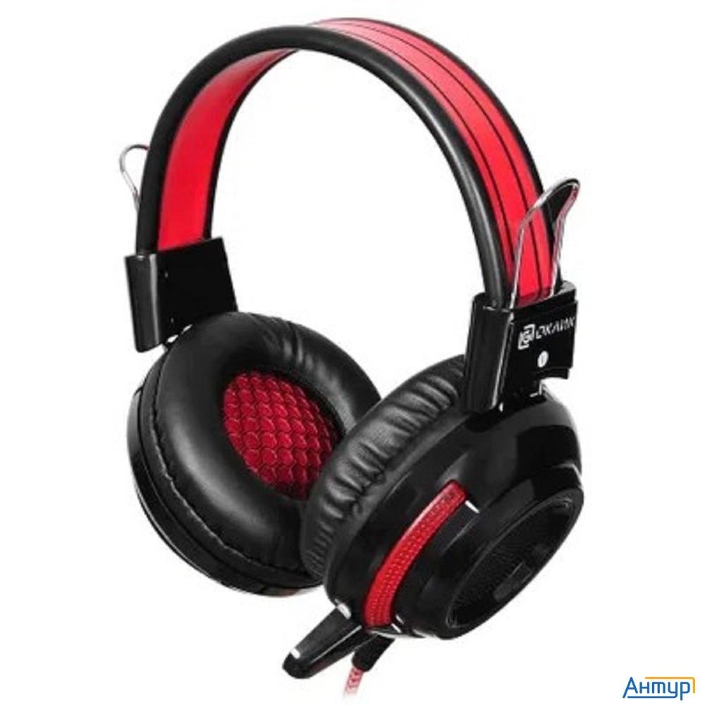 Наушники с микрофоном Оклик Hs-g300 Armageddon черный/красный 2.3м мониторные оголовье (337457)