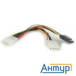 Gembird/cablexpert Кабель питания Sata, 15см, Molex 4pin/molex4pin+sata 15pin, на 2 устр. (cc-sata-p
