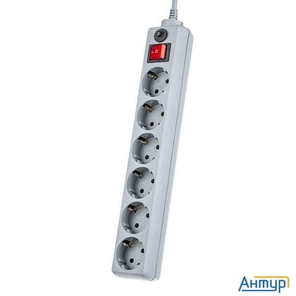 Perfeo Сетевой фильтр "power+", Pf_a4671 (1,8м, 6 розеток, серый (pf-pp-6/1,8-g))