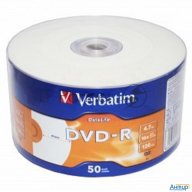Диск Dvd-r Verbatim 4,7 Gb 16x Datalife Inkjet Printable, Shrink, 50 шт (43793)