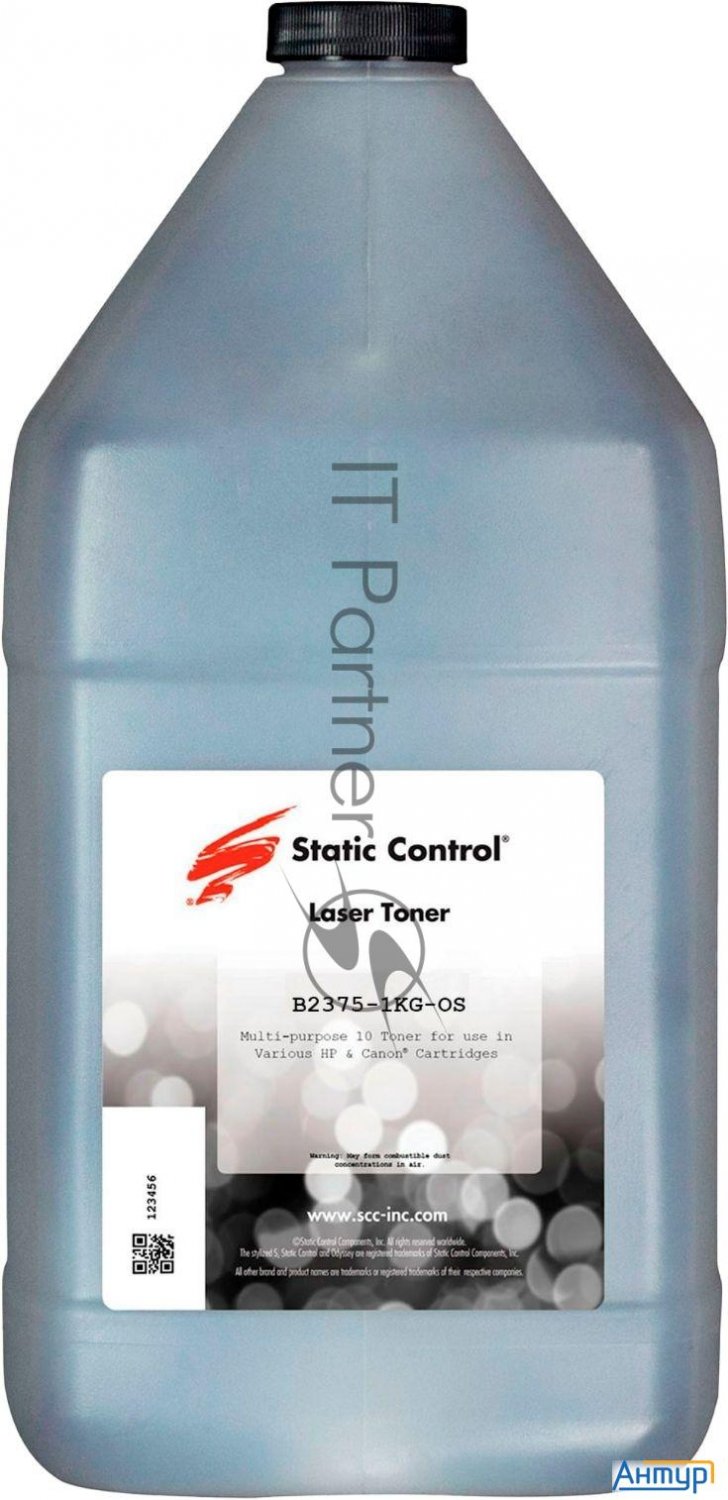 Тонер Static Control B2375-1kg-os черный флакон 1000гр. для принтера Brother Hl-2375