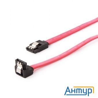 Cablexpert Кабель интерфейсный Sata, 80см, угловой разъем, 7pin/7pin, защелка (cc-satam-data90-0.8m)