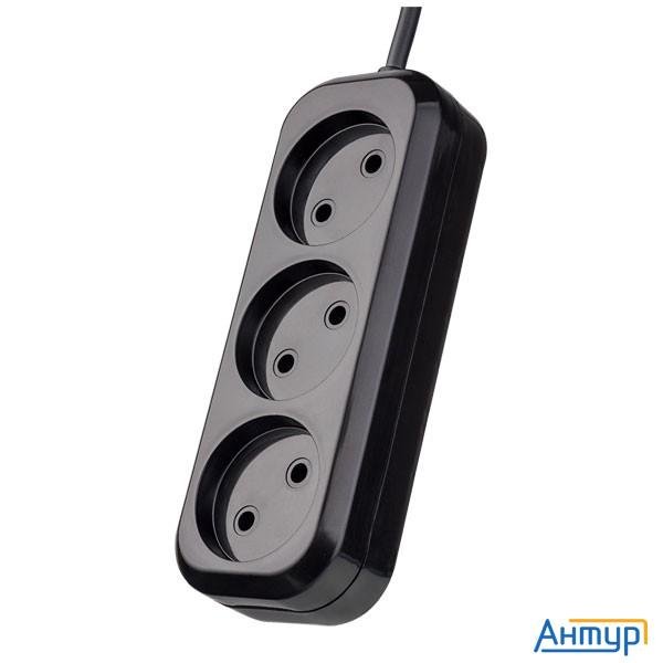 Perfeo Сетевой удлинитель без заземления "ru Power", Pf_b4065 (1,5м, 3 розетки, чёрный (Р16-012))