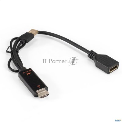 Конвертер Hdmi-displayport Exegate Ex-a-hdmim-dpfu2-0.15 (19m/u2am+20f, с питанием Usb2.0)
