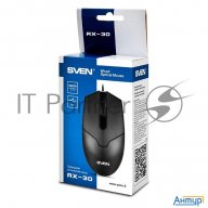 Мышь Sven Rx-30 Usb чёрная (2+1кл. 1000dpi, цвет. картон, каб. 2м.