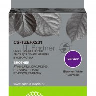 Картридж ленточный Cactus Cs-tzefx231 черный для Brother 1010/1280/1280vp/2700vp
