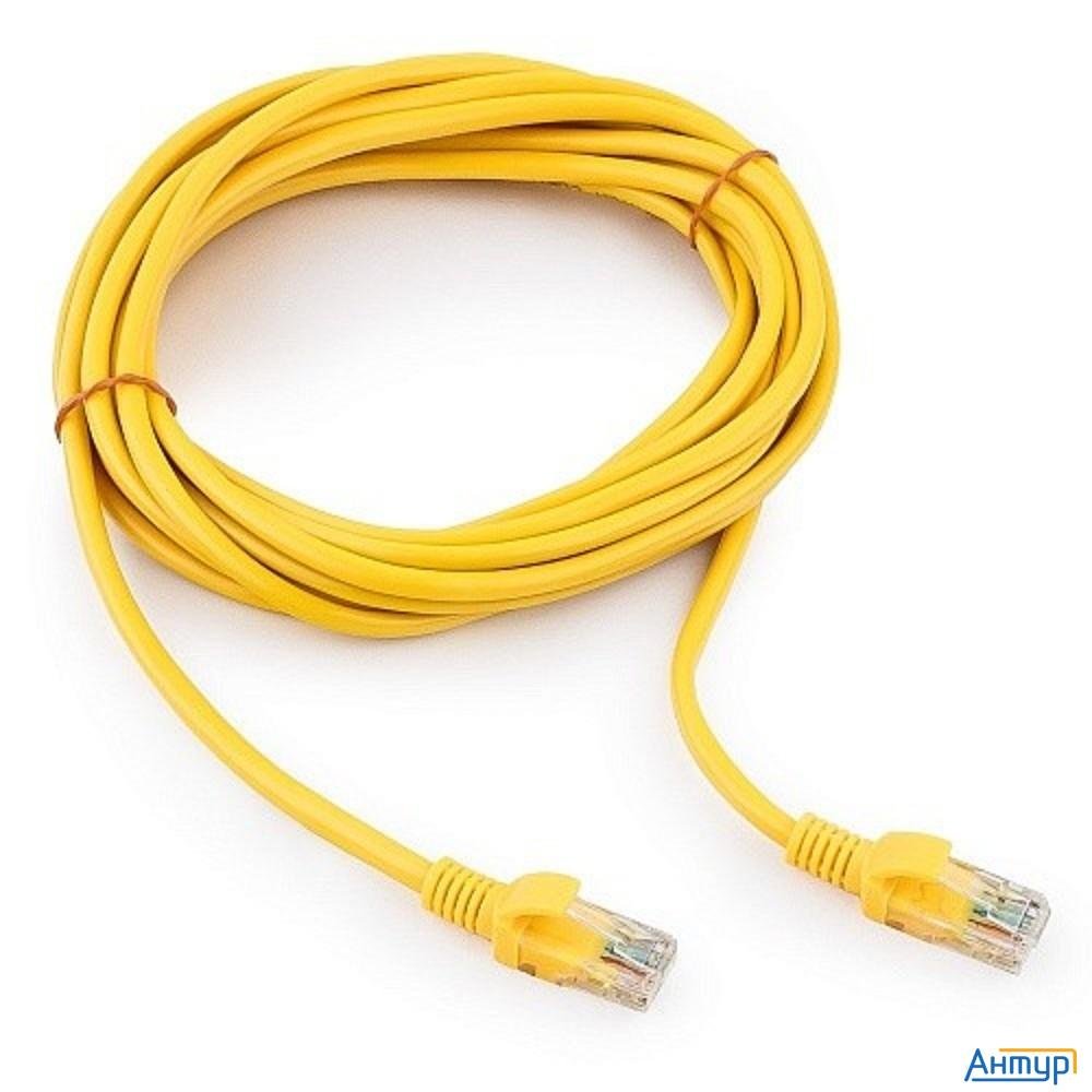 Патч-корд Utp Cablexpert Pp12-5m/y кат.5e, 5м, литой, многожильный (жёлтый)