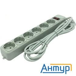 Exegate Ex119392rus Сетевой фильтр Exegate Sp-6-3g (6 розеток, 3м, евровилка, серый)