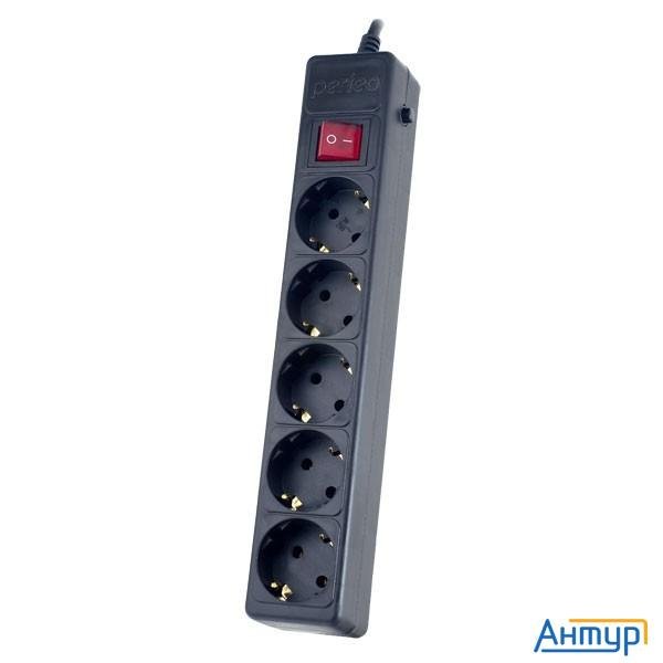 Perfeo Сетевой фильтр "power+",pf_a4662 (5,0м, 5 розеток, черный (pf-pp-5/5,0-b))