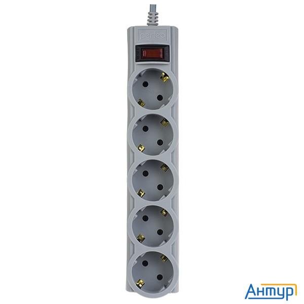 Perfeo Сетевой фильтр "powerx", Pf_a4715 (1,8м, 5 розеток, серый)