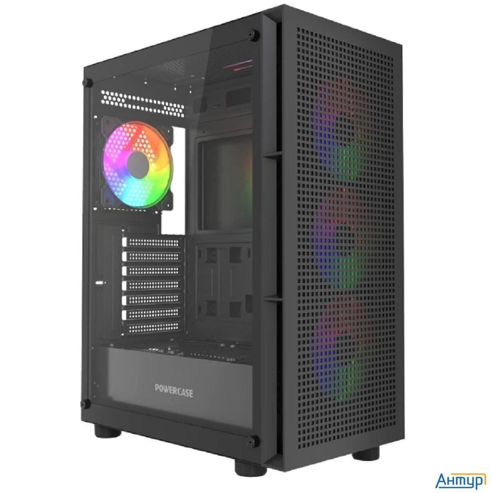 Powercase Mistral Ea17, Tempered Glass, 4x 120mm Argb Pwm Fan, чёрный, Atx  (cmaea17-a4)