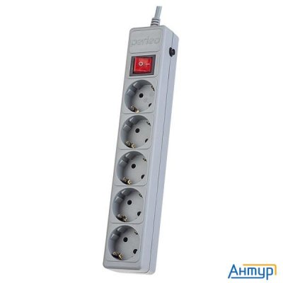 Perfeo Сетевой фильтр "power+",pf_a4663  (5,0м, 5 розеток, серый (pf-pp-5/5,0-g))