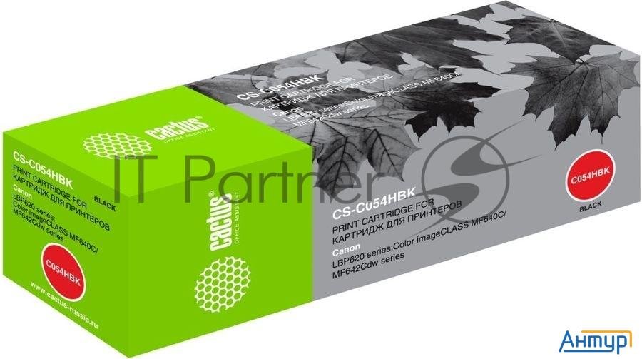 Картридж лазерный Cactus Cs-c054hbk черный (3100стр.) для Canon Lbp 621cw/ 623cdw/641cw/643cdw