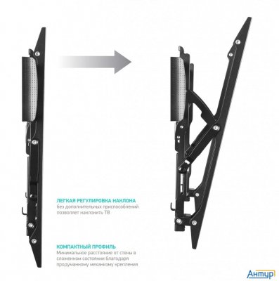 Onkron Tm4 чёрный {17"-37" Максимальная нагрузка: 18,2 кг Vesa: 75x75, 100x100, 100x200, 200x100, 20
