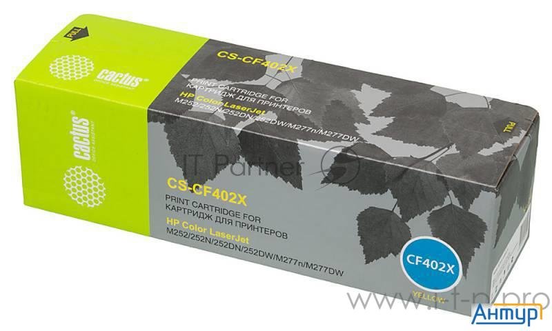 Тонер Картридж Cactus Cs Cf402x желтый для Hp Clj M252/252n/252dn/252dw/m277n/m277dw  2300стр.