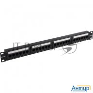 Патч-панель Utp 19" 24 Port кат.6 Exegate разъём Krone&110 (dual Idc), 1u, Rohs, цвет черный