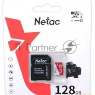 Карта памяти Netac P500 Eco 128gb Microsdxc U1/c10 Up To 80mb/s, Retail Pack With Sd Adapter