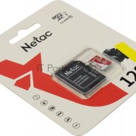 Карта памяти Netac P500 Eco 128gb Microsdxc U1/c10 Up To 80mb/s, Retail Pack With Sd Adapter
