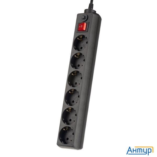 Perfeo Сетевой фильтр "power+",pf_a4670 (1,8м, 6 розеток, черный (pf-pp-6/1,8-b))