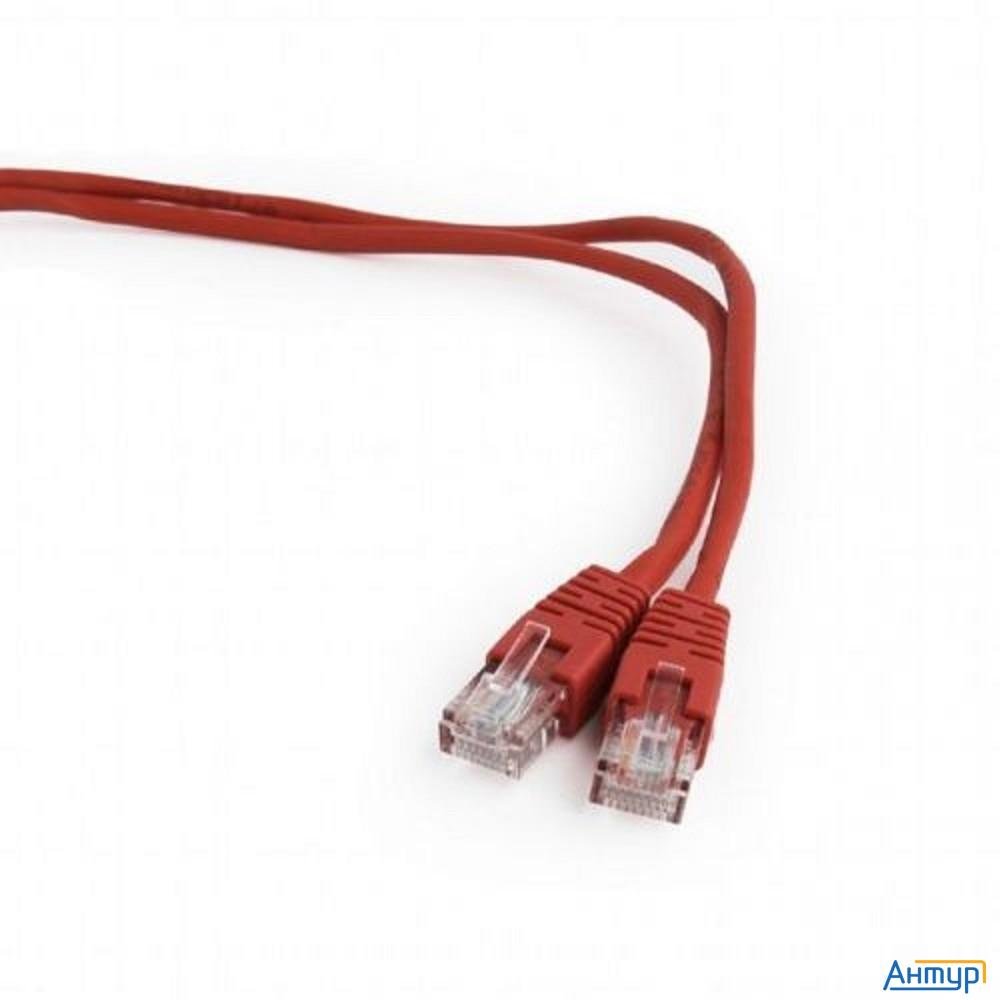 Патч-корд Utp Cablexpert Pp12-0.5m/r   кат.5e, 0.5м, литой, многожильный (красный)