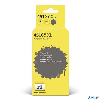 T2 Cli-451gy Xl Картридж (ic-ccli-451gy) для Canon Pixma Mg6340, серый, с чипом, 11 мл.