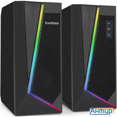 Exegate Accord 240 (питание Usb, 2х3Вт (6Вт Rms), 60-20000Гц, цвет черный, Rgb подсветка, Color Box)