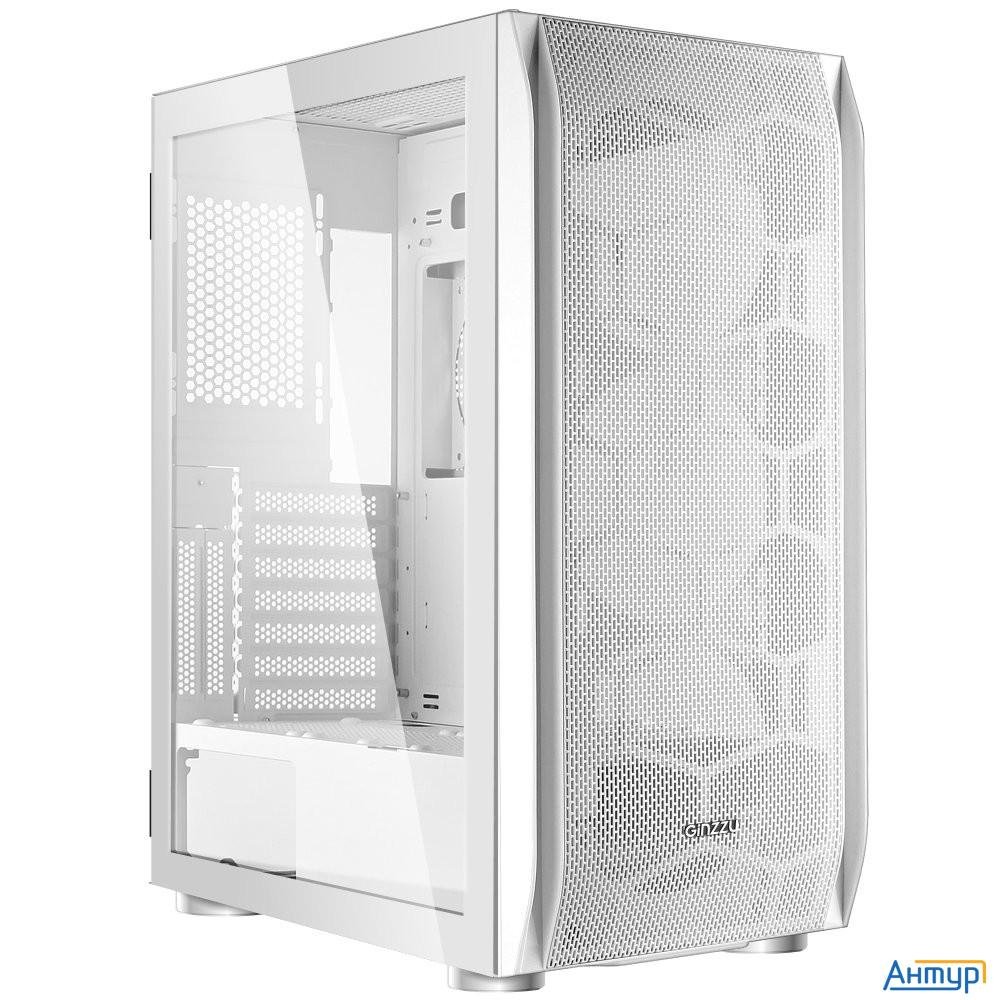 Ginzzu Gl 185 White боковая дверца закаленное стекло на петлях на магнитах