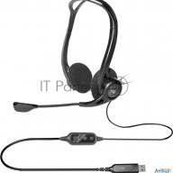 Наушники с микрофоном Logitech 960 черный 2.4м накладные оголовье (981-000100)