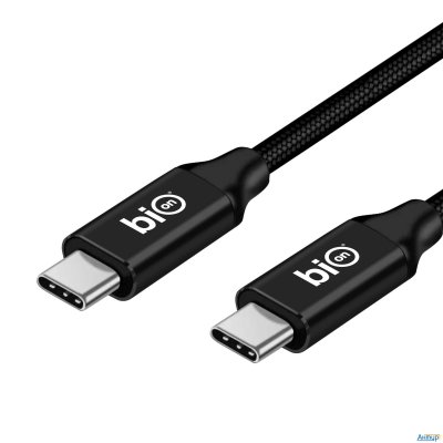 Bion Кабель Usb4 V2.0 (cm/cm), 16k@60hz, 80 Гбит/с, 240w, 5a, медь, 1 м, чёрный (bxp-usb4v2-cmcm-010