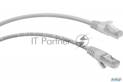 Шнур комм. Cabeus, кат. 5е, экр., F/utp, Rj45/rj45, Lszh, Awg24, 5м, серый