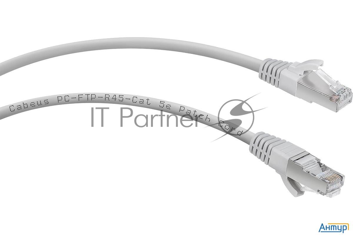 Шнур комм. Cabeus, кат. 5е, экр., F/utp, Rj45/rj45, Lszh, Awg24, 5м, серый