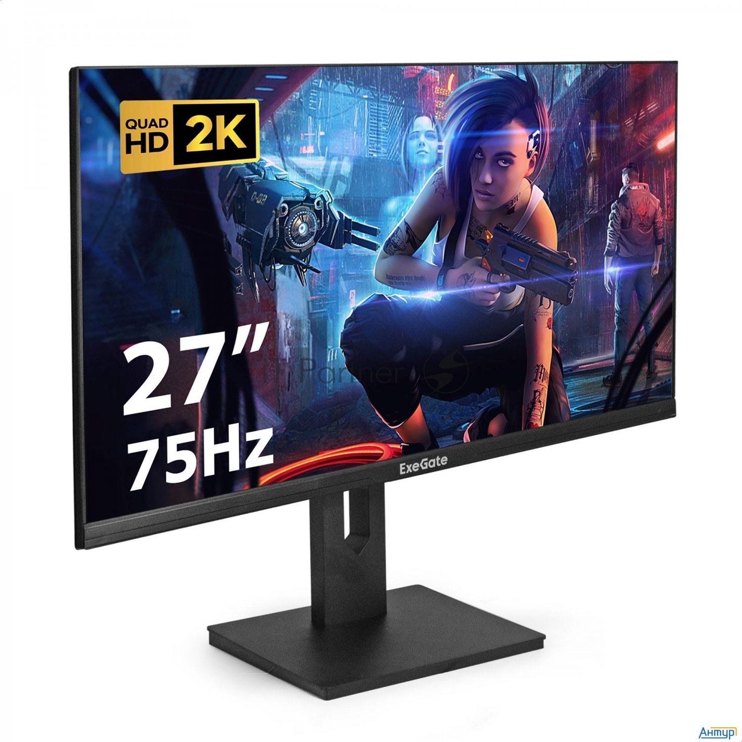 Монитор безрамочный с аудио 27" Exegate smartview Es2707ta (ips Led Grade A+, 2k, 2560x1440@75Гц (wq