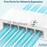 Tp-link Ls1005 5-портовый 10/100 Мбит/с неуправляемый коммутатор, 5 портов Rj45 10/100 Мбит/с