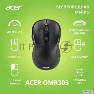 Мышь Acer Omr303 черный оптическая (1600dpi) беспроводная Usb (6but)