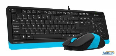 A-4tech Клавиатура + мышь A4 Fstyler F1010 Blue клав:черный/синий мышь:черный/синий Usb[1147546]