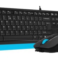 A-4tech Клавиатура + мышь A4 Fstyler F1010 Blue клав:черный/синий мышь:черный/синий Usb[1147546]