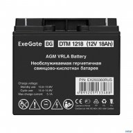Exegate Ex293360rus Аккумуляторная батарея Exegate Dtm 1218 (12v 18ah, клеммы F3 (болт М5 с гайкой))