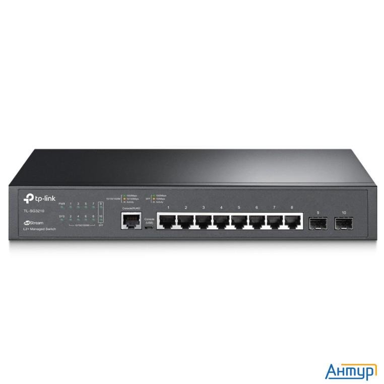 Tp-link Sg3210 Управляемый коммутатор Jetstream уровня 2+ с 8 гигабитными портами Rj45 и 2 портами S
