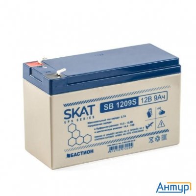 Skat Sb 1209s АКБ свинцово-кислотная тип Agm 12v 9Ач I зар. 2,6 А (ножевые клеммы) (8970)