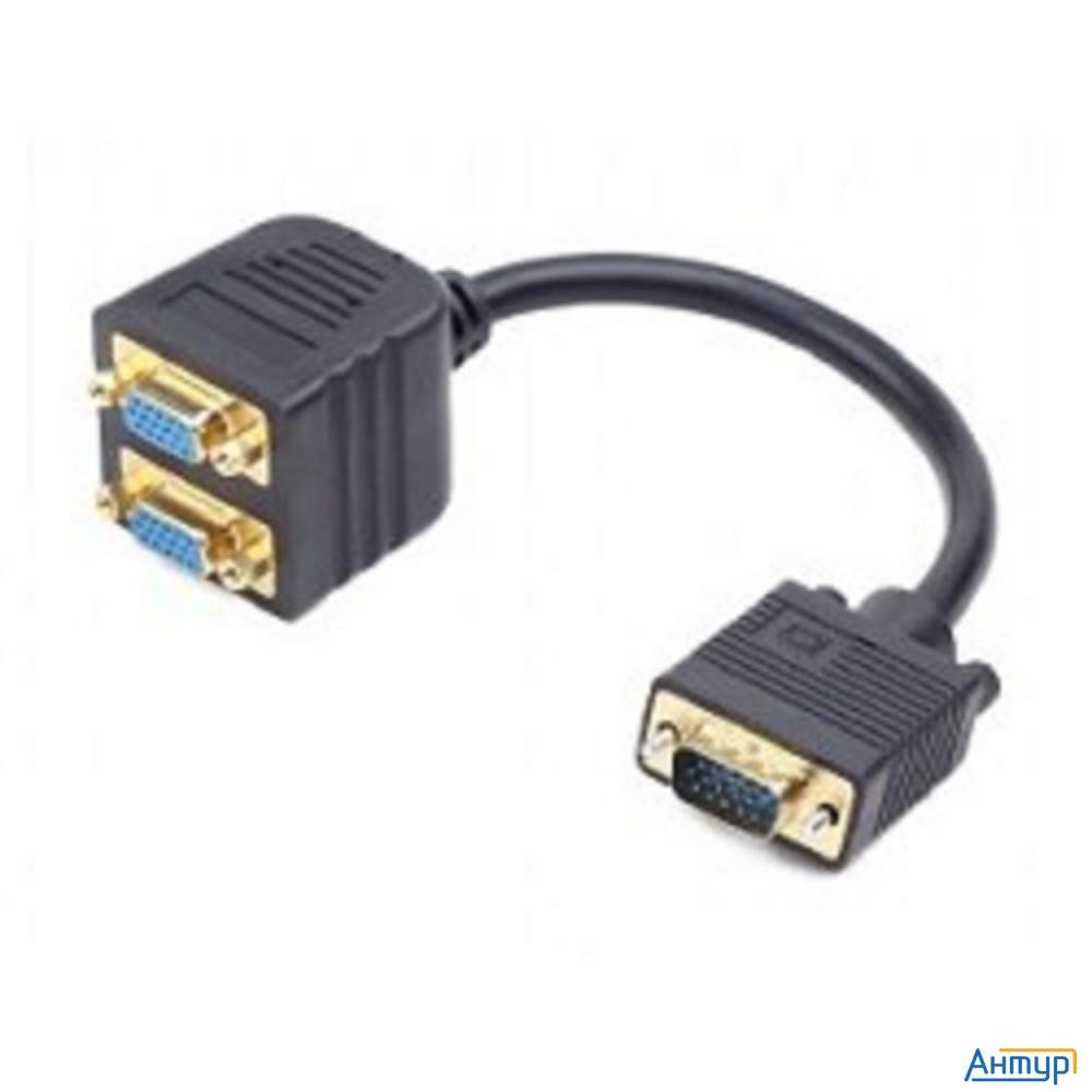 Cablexpert Cc-vgax2-20cm Разветвитель Vga Cablexpert Cc-vgax2-20cm, Hd15m/2x15f, 1 компьютер - 2 мон