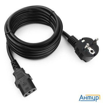 Кабель питания Cablexpert Pc-186-vde-1m, 1м, Schuko- C13, Vde, 10А, черный, с заземлением, пакет