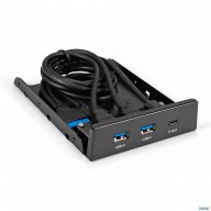 Планка Usb на переднюю панель Exegate U3h-616, 3,5", 2*usb3.0+1*typec, черная, металл, подсоединение