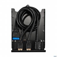 Планка Usb на переднюю панель Exegate U3h-616, 3,5", 2*usb3.0+1*typec, черная, металл, подсоединение