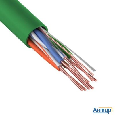 Rexant (01-0061) Кабель витая пара U/utp, Cat 5e, нг(А)-lsltx 4х2х0,52мм, 24awg, внутренний, зеленый