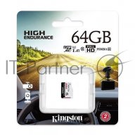 Флеш карта Microsd 64gb Kingston MicrosdНc Class 10 A1 Uhs-i Endurance 95r/30w  Card Only