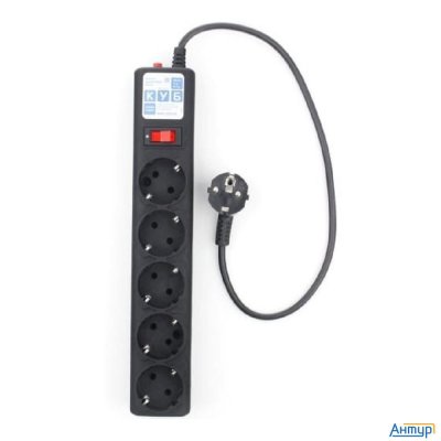 Powercube Фильтр-удлинитель 0.5м, 5 розеток,10А (spg5-С1), черный графит {20850}